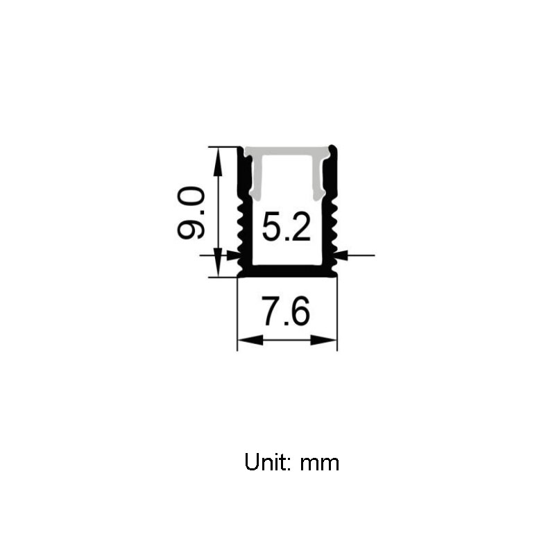 Mini LED Strip Lighting Channel Black Aluminum Profile With 5mm Inner Width Mini LED Strip Lighting Channel Black Aluminum Profile With 5mm Inner Width